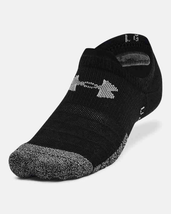 Unisex HeatGear® Ultra Low Tab 3-Pack Socks in Black image number 1
